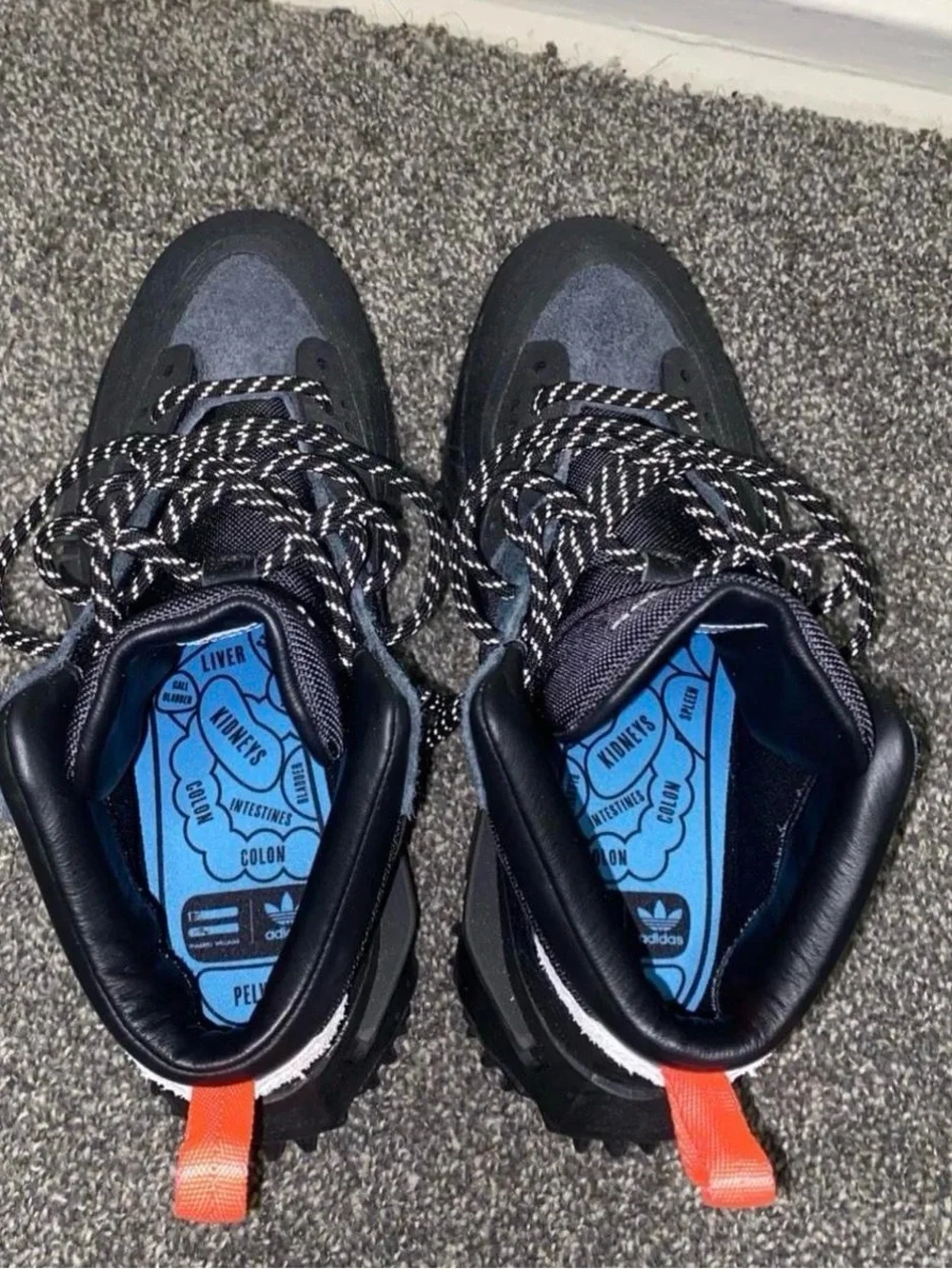 adidas Men’s Black, Blue & Gray High-Top Trail Sneakers